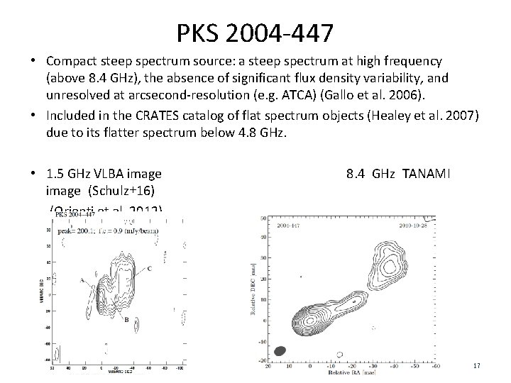 PKS 2004 -447 • Compact steep spectrum source: a steep spectrum at high frequency