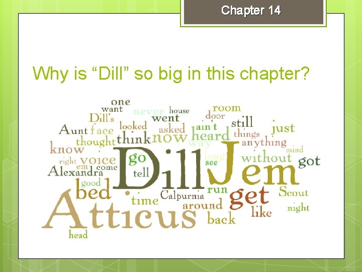 Chapter 14 Why is “Dill” so big in this chapter? 