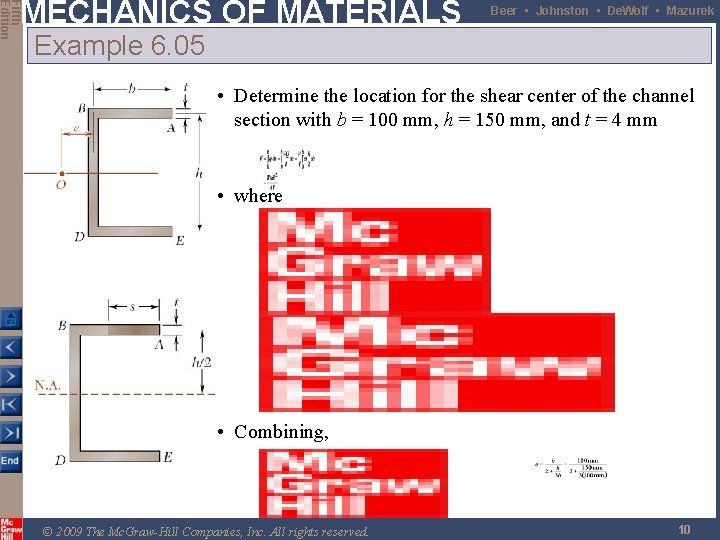 Fifth Edition MECHANICS OF MATERIALS Beer • Johnston • De. Wolf • Mazurek Example