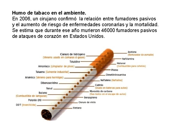 Humo de tabaco en el ambiente. En 2006, un cirujano confirmó la relación entre