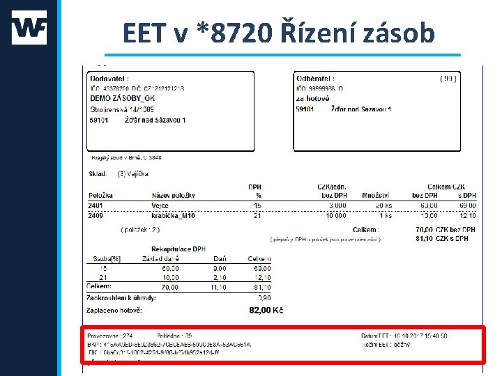 EET v *8720 Řízení zásob 