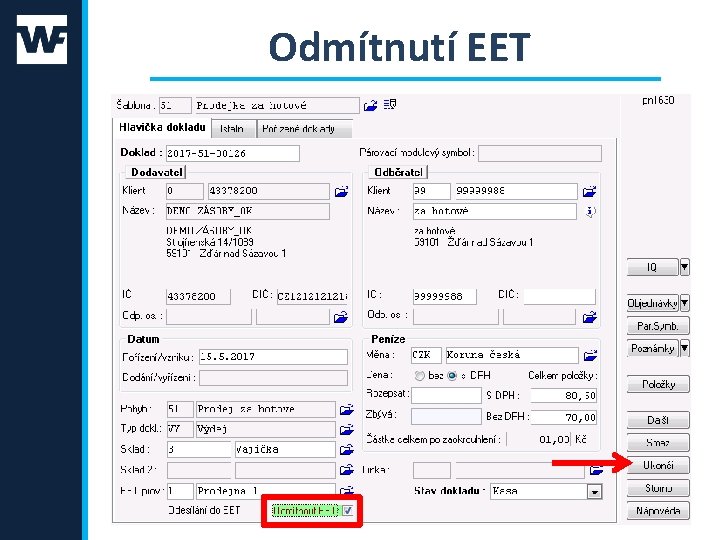 Odmítnutí EET 