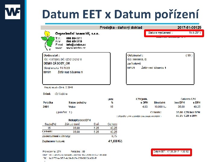 Datum EET x Datum pořízení 