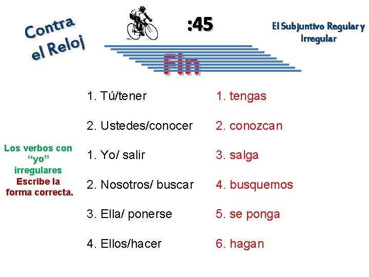 : 45 a r t n Co oj l e R el Los verbos