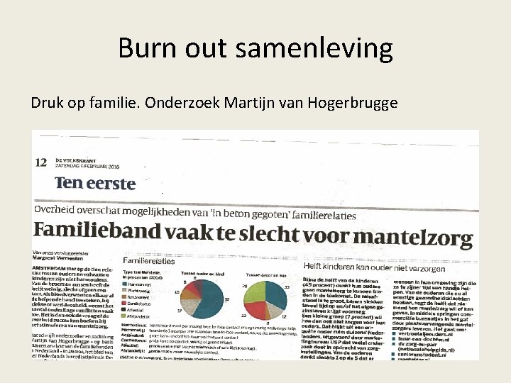 Burn out samenleving Druk op familie. Onderzoek Martijn van Hogerbrugge 