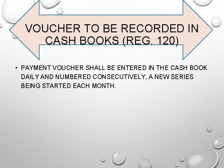 VOUCHER TO BE RECORDED IN CASH BOOKS (REG. 120) • PAYMENT VOUCHER SHALL BE