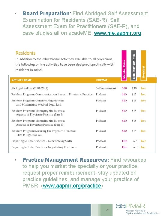  • Board Preparation: Find Abridged Self Assessment Examination for Residents (SAE-R), Self Assessment