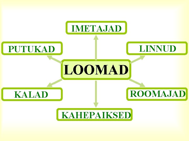 IMETAJAD LINNUD PUTUKAD LOOMAD KALAD ROOMAJAD KAHEPAIKSED 