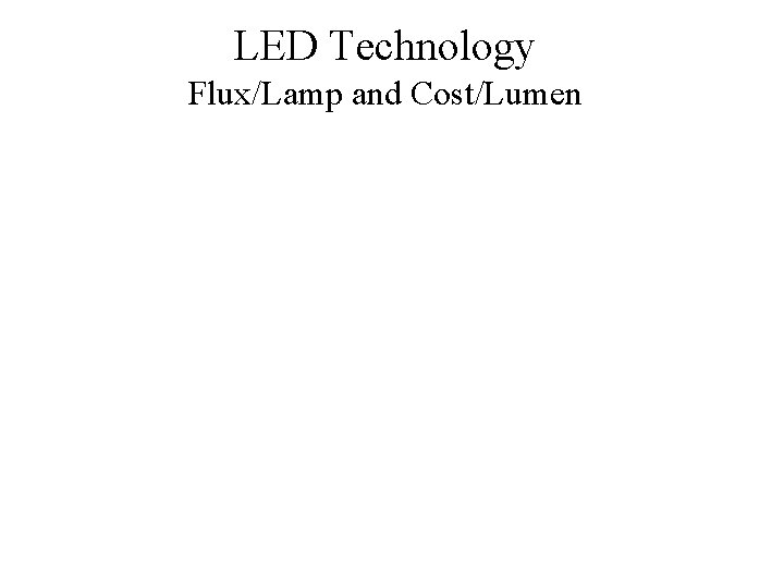 LED Technology Flux/Lamp and Cost/Lumen 