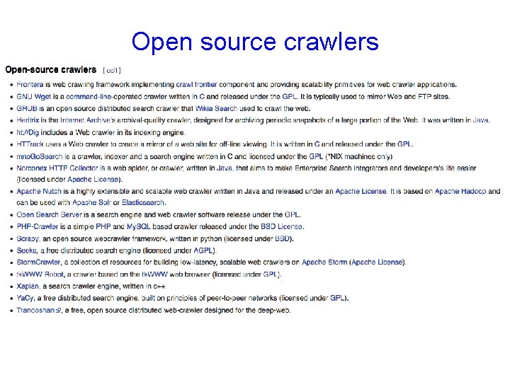 Open source crawlers 