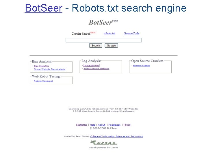 Bot. Seer - Robots. txt search engine 