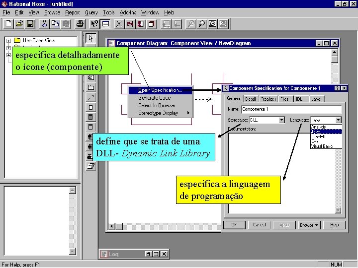 especifica detalhadamente o ícone (componente) define que se trata de uma DLL- Dynamic Link