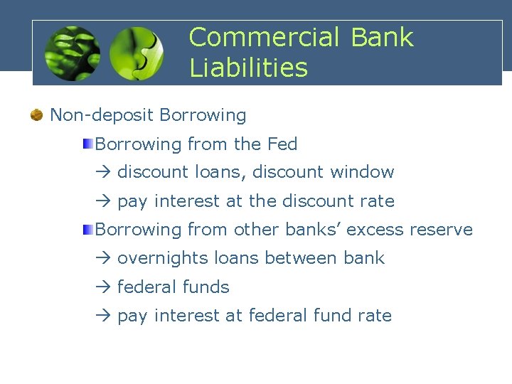 Commercial Bank Liabilities Non-deposit Borrowing from the Fed discount loans, discount window pay interest