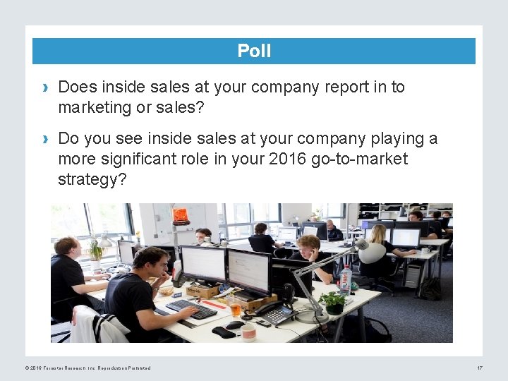 Poll › Does inside sales at your company report in to marketing or sales?