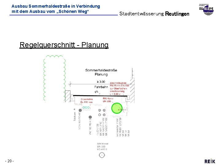Ausbau Sommerhaldestraße in Verbindung mit dem Ausbau vom „Schönen Weg“ Regelquerschnitt - Planung -