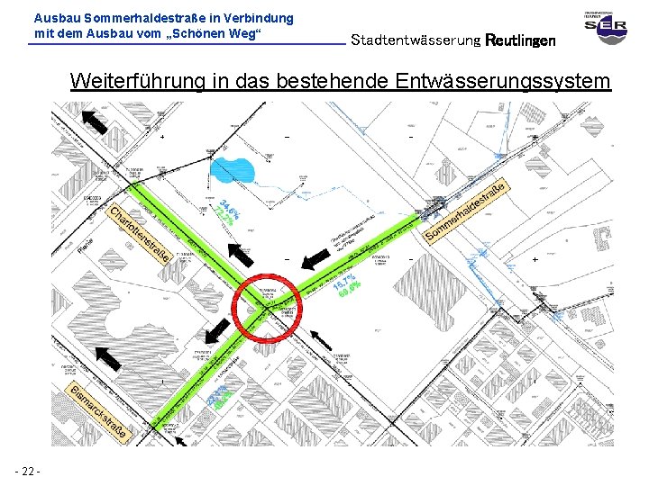 Ausbau Sommerhaldestraße in Verbindung mit dem Ausbau vom „Schönen Weg“ Stadtentwässerung Reutlingen Weiterführung in