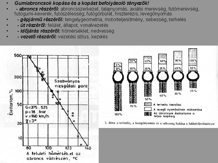  • • • Gumiabroncsok kopása és a kopást befolyásoló tényezők! - abroncs részéről: