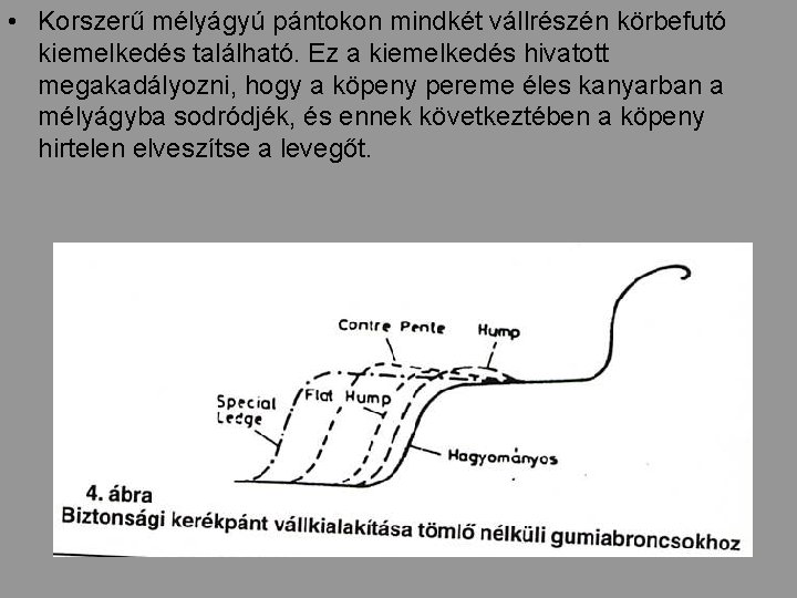  • Korszerű mélyágyú pántokon mindkét vállrészén körbefutó kiemelkedés található. Ez a kiemelkedés hivatott