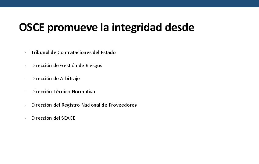 OSCE promueve la integridad desde - Tribunal de Contrataciones del Estado - Dirección de