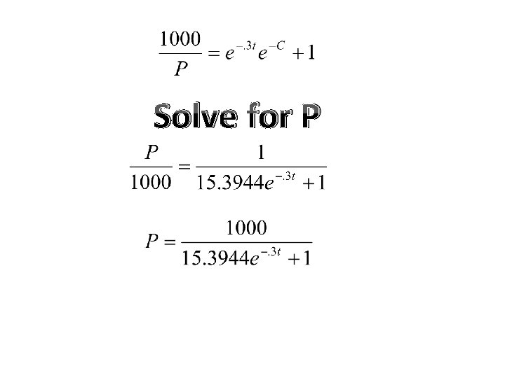 Solve for P 