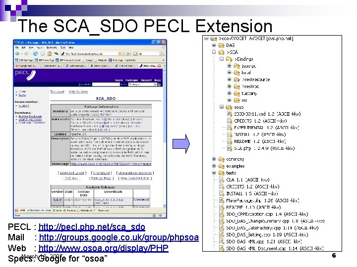 The SCA_SDO PECL Extension PECL : http: //pecl. php. net/sca_sdo Mail : http: //groups.