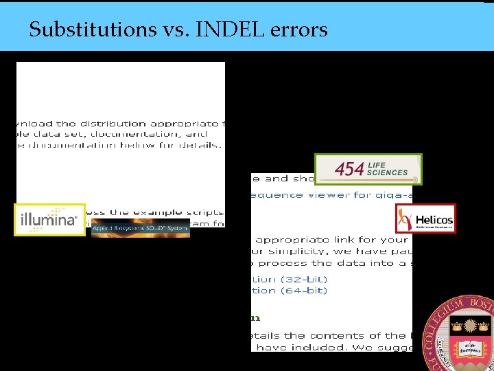 Substitutions vs. INDEL errors 