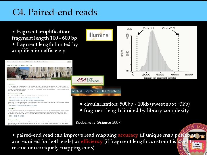 C 4. Paired-end reads • fragment amplification: fragment length 100 - 600 bp •