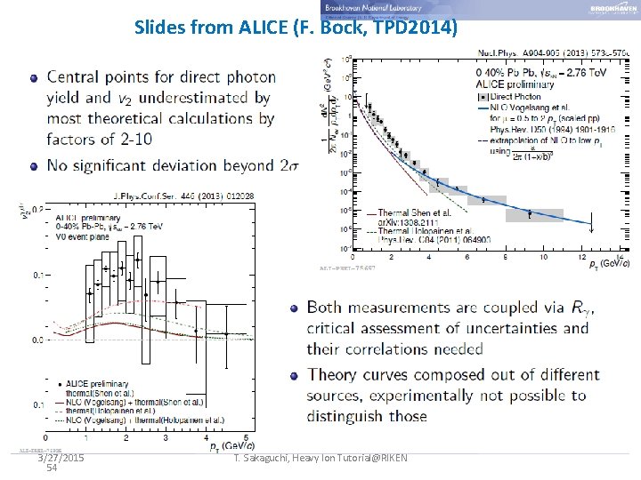 Slides from ALICE (F. Bock, TPD 2014) 3/27/2015 54 T. Sakaguchi, Heavy Ion Tutorial@RIKEN