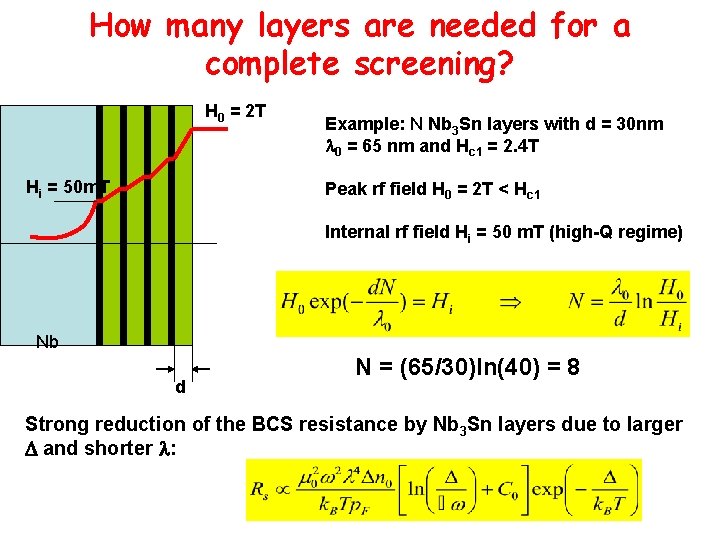 How many layers are needed for a complete screening? H 0 = 2 T