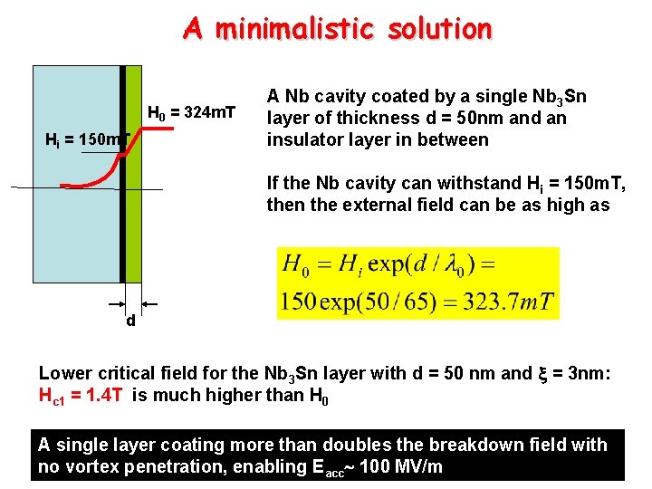 A minimalistic solution H 0 = 324 m. T Hi = 150 m. T