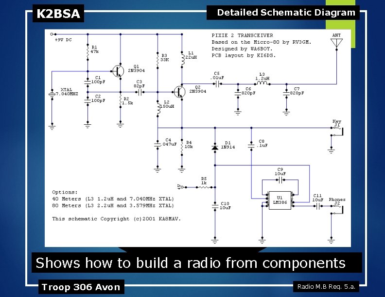 K 2 BSA Detailed Schematic Diagram 24 07122013 Shows how to build a radio
