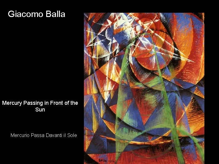 Giacomo Balla Mercury Passing in Front of the Sun Mercurio Passa Davanti il Sole
