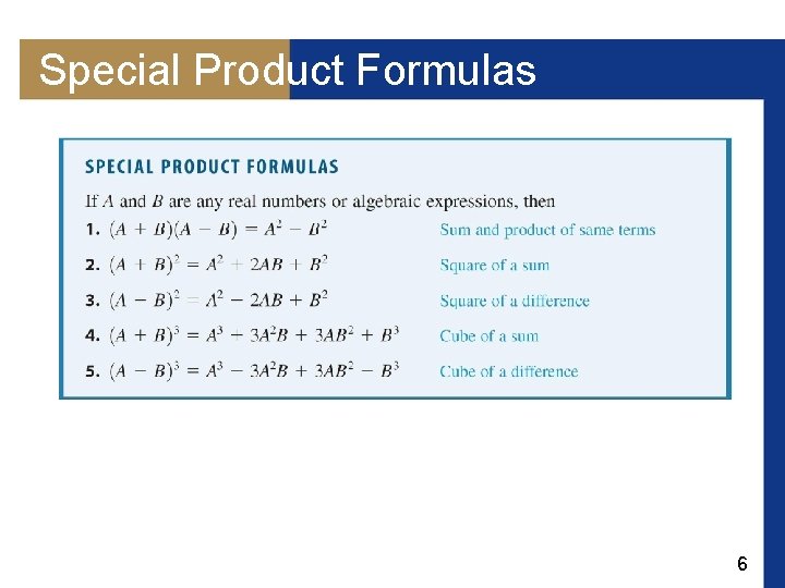 Special Product Formulas 6 