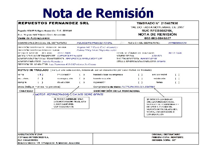 Nota de Remisión 