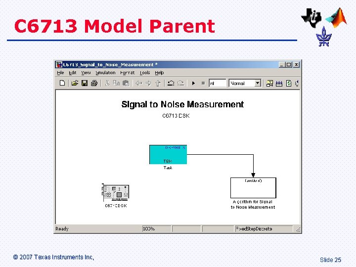 C 6713 Model Parent © 2007 Texas Instruments Inc, Slide 25 