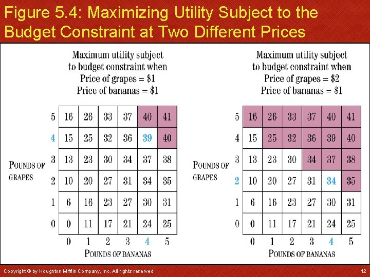 Figure 5. 4: Maximizing Utility Subject to the Budget Constraint at Two Different Prices