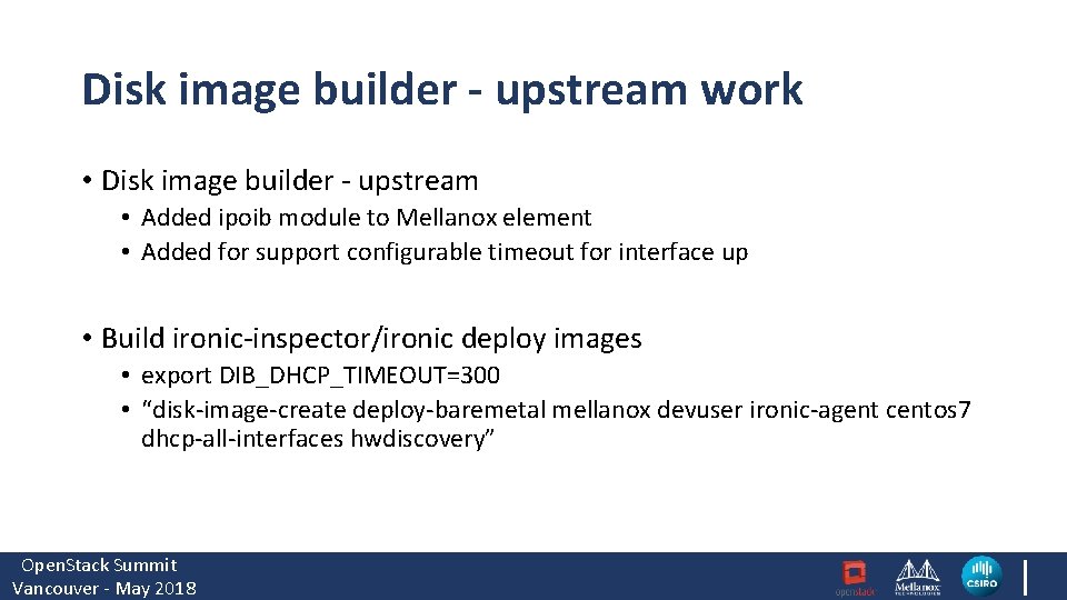 Disk image builder - upstream work • Disk image builder - upstream • Added