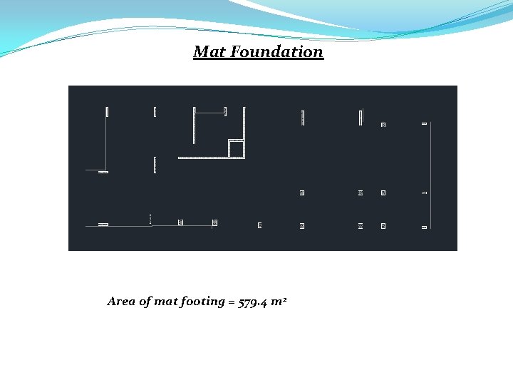 Mat Foundation Area of mat footing = 579. 4 m 2 