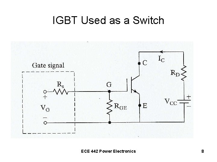 IGBT Used as a Switch ECE 442 Power Electronics 8 