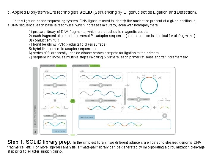 c. Applied Biosystems/Life technolgies SOLi. D (Sequencing by Oligonucleotide Ligation and Detection). In this