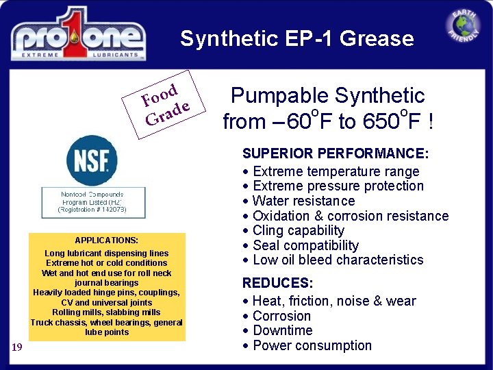 Synthetic EP-1 Grease d o o F de a r G APPLICATIONS: Long lubricant
