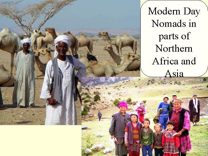 Modern Day Nomads in parts of Northern Africa and Asia 