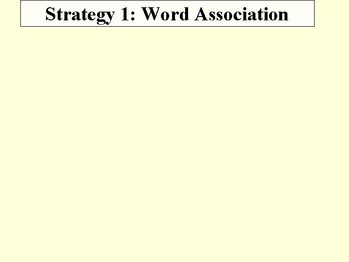 Strategy 1: Word Association 