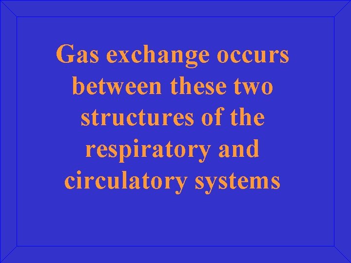 Gas exchange occurs between these two structures of the respiratory and circulatory systems 
