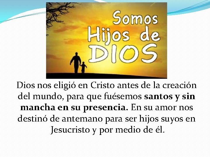 Dios nos eligió en Cristo antes de la creación del mundo, para que fuésemos