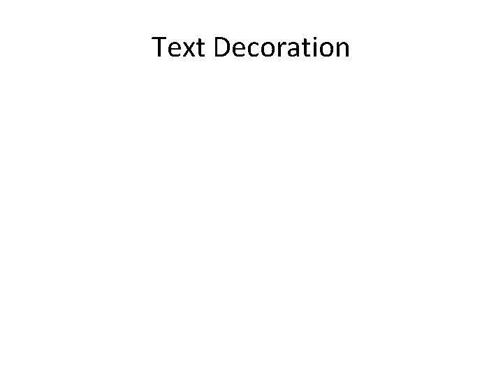 Text Decoration 