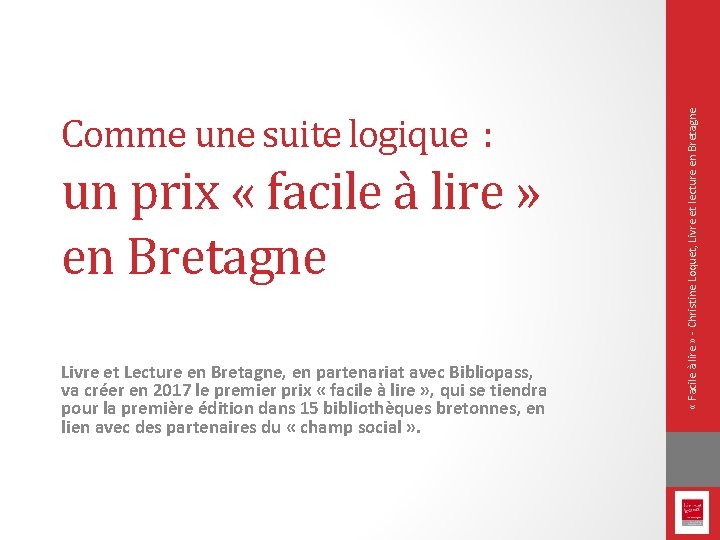 un prix « facile à lire » en Bretagne Livre et Lecture en Bretagne,