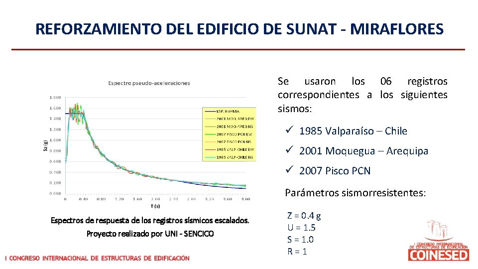 REFORZAMIENTO DEL EDIFICIO DE SUNAT - MIRAFLORES Se usaron los 06 registros correspondientes a