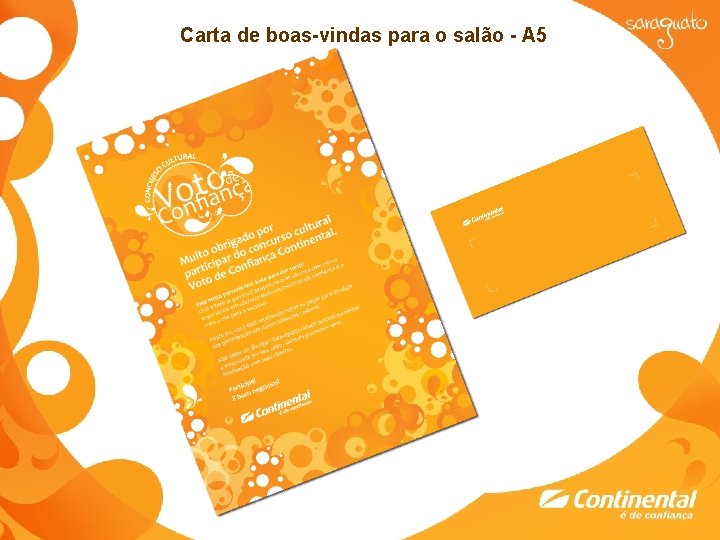 Carta de boas-vindas para o salão - A 5 