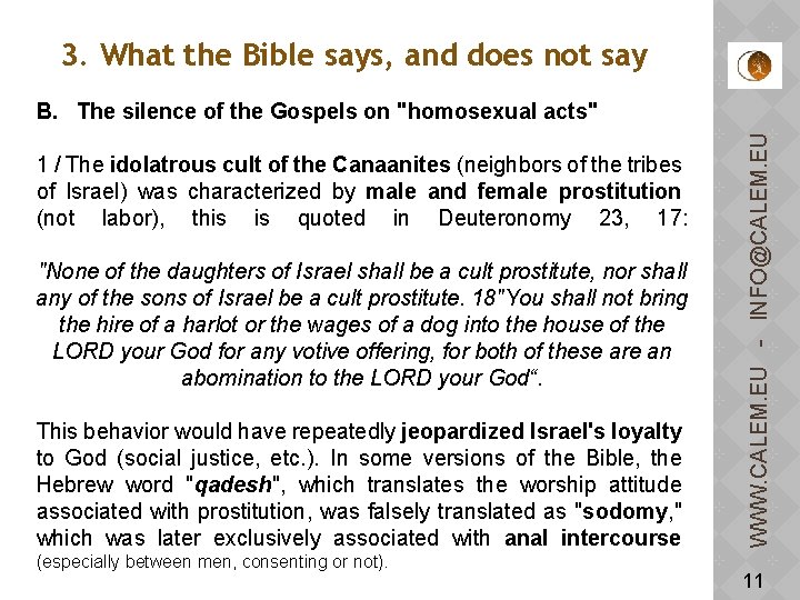 3. What the Bible says, and does not say 1 / The idolatrous cult